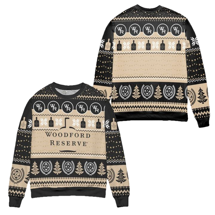Woodford Reserve Bourbon Whiskey Logo Ugly Christmas Sweater ? Usalast