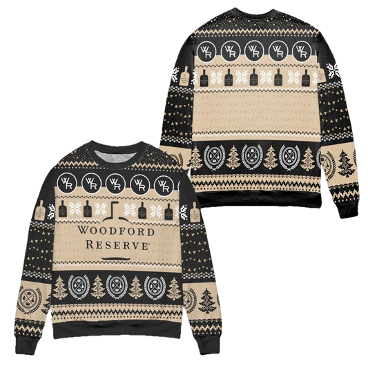 Woodford Reserve Bourbon Whiskey Logo Ugly Christmas Sweater ? Usalast