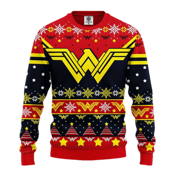 Wonder Woman Red Yellow Ugly Christmas Sweater Amazing Gift Idea Thanksgiving Gift ? Usalast