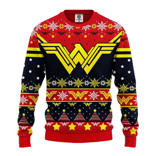Wonder Woman Red Yellow Ugly Christmas Sweater Amazing Gift Idea Thanksgiving Gift ? Usalast