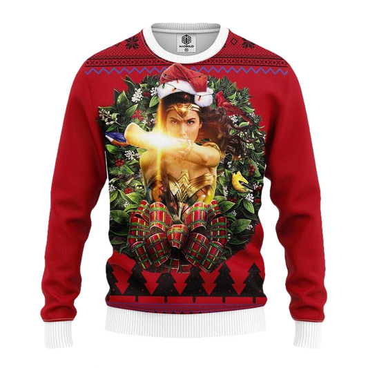 Wonder Woman Light Fight Noel Mc Ugly Christmas Sweater Thanksgiving Gift ? Usalast