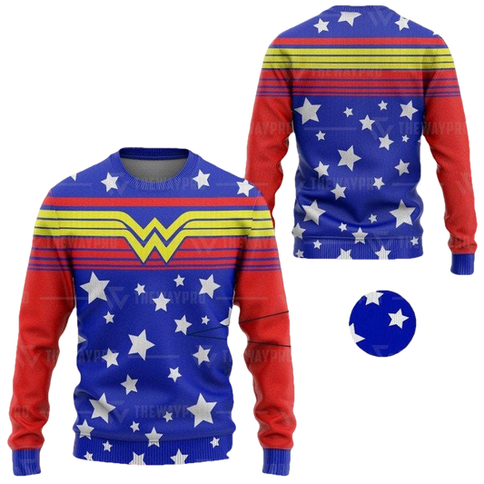 Wonder Woman Blue Christmas Sweater ? Usalast