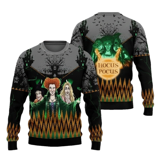 Witch Sanderson Sisters Witches Hocus Pocus 3d Ugly Christmas Sweater ? Usalast