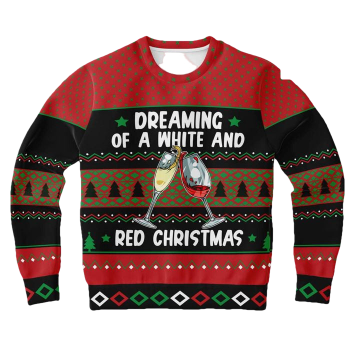 Wine Wine Lover Xmas Eve Funny Xmas 3d Ugly Christmas Sweater ? Usalast