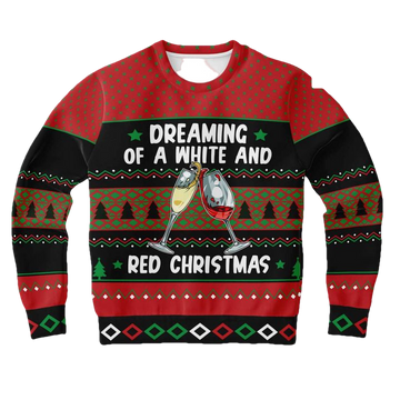 Wine Wine Lover Xmas Eve Funny Xmas 3d Ugly Christmas Sweater ? Usalast