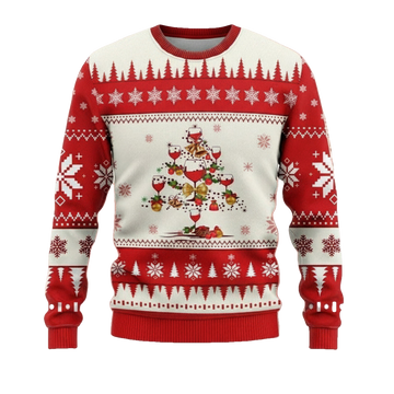 Wine Christmas Tree Sweater Hoodie ? Usalast