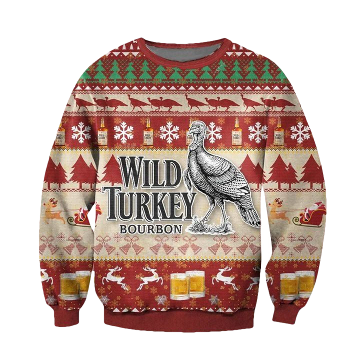 Wild Turkey Bourbon Whiskey Ugly Christmas Sweater 2022 ? Usalast