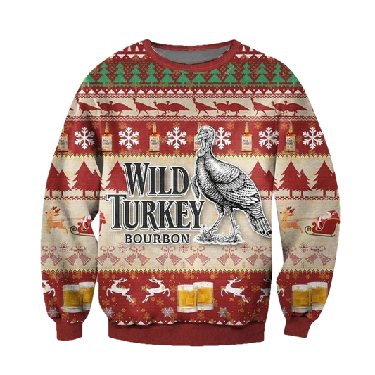 Wild Turkey Bourbon Whiskey Ugly Christmas Sweater 2022 ? Usalast