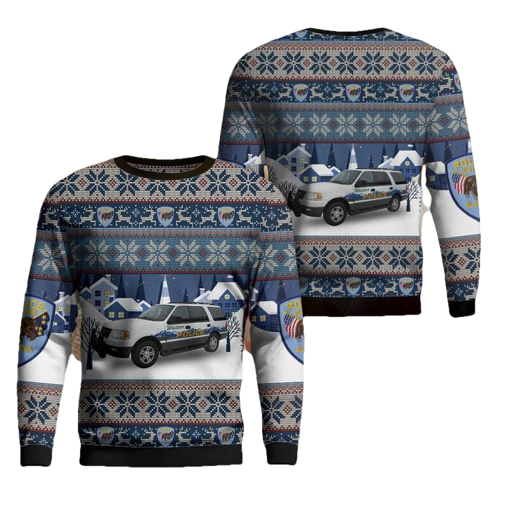 Whittier Alaska Whittier Police Department Christmas Sweater 3D ? Usalast
