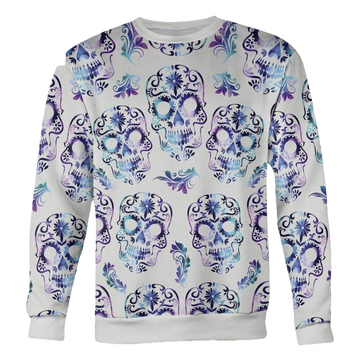 White And Purple Sugar Skull Sweater ? Usalast