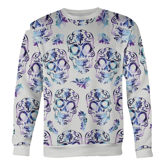 White And Purple Sugar Skull Sweater ? Usalast