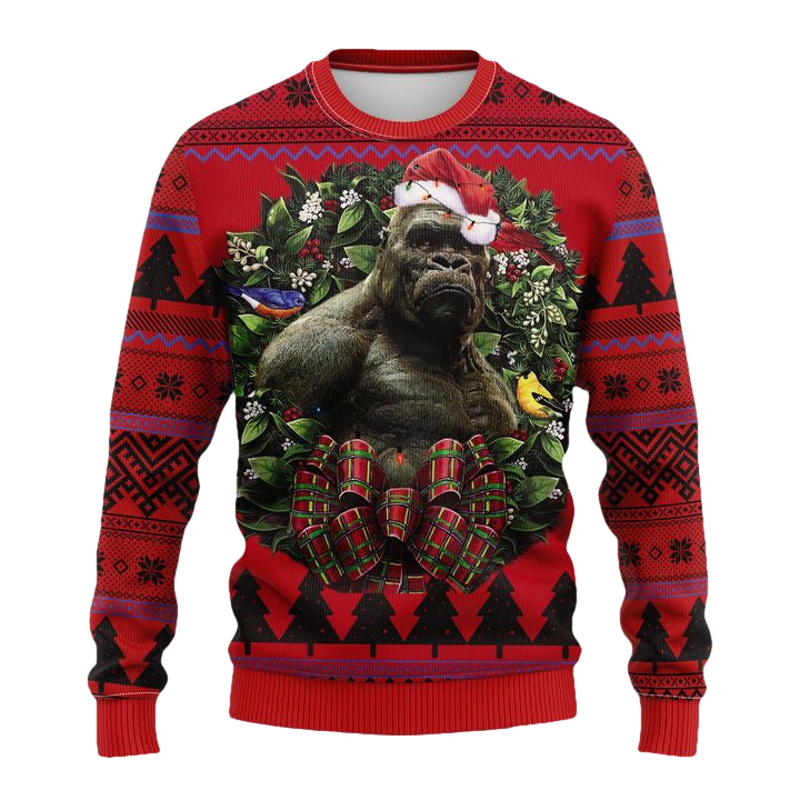 Western Gorilla King Kong Godzilla Noel Mc Ugly Christmas Sweater Thanksgiving Gift ? Usalast