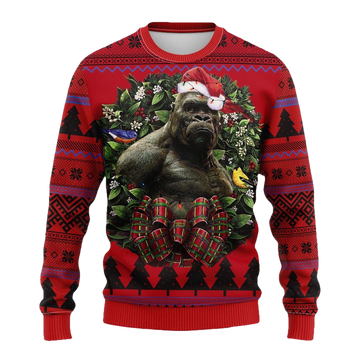 Western Gorilla King Kong Godzilla Noel Mc Ugly Christmas Sweater Thanksgiving Gift ? Usalast