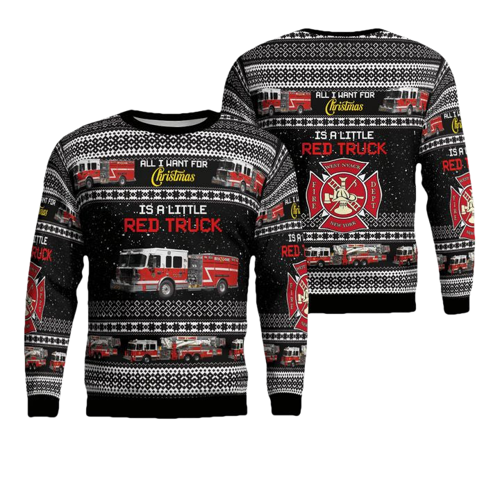 West Nyack New York West-Nyack Fire-Department Christmas Sweater 3D ? SD41 ? Usalast