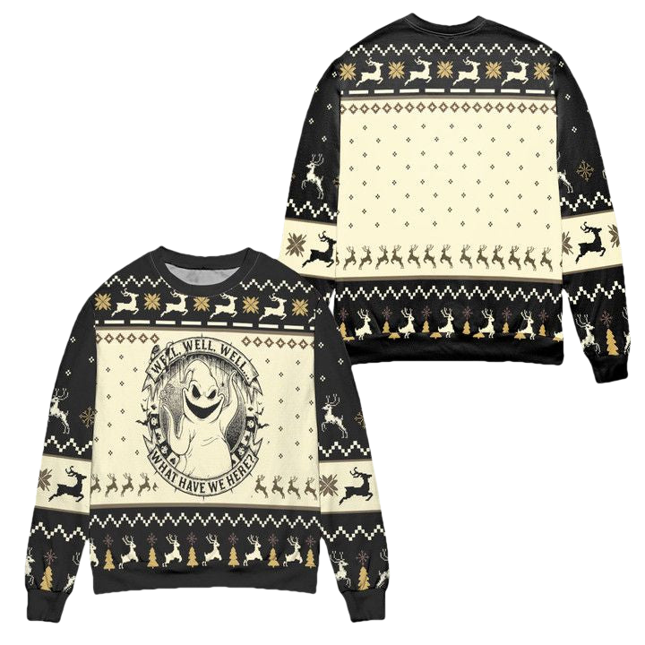 Well Well Well What Have We Here Oogie Boogie Ugly Christmas Sweater ? Usalast
