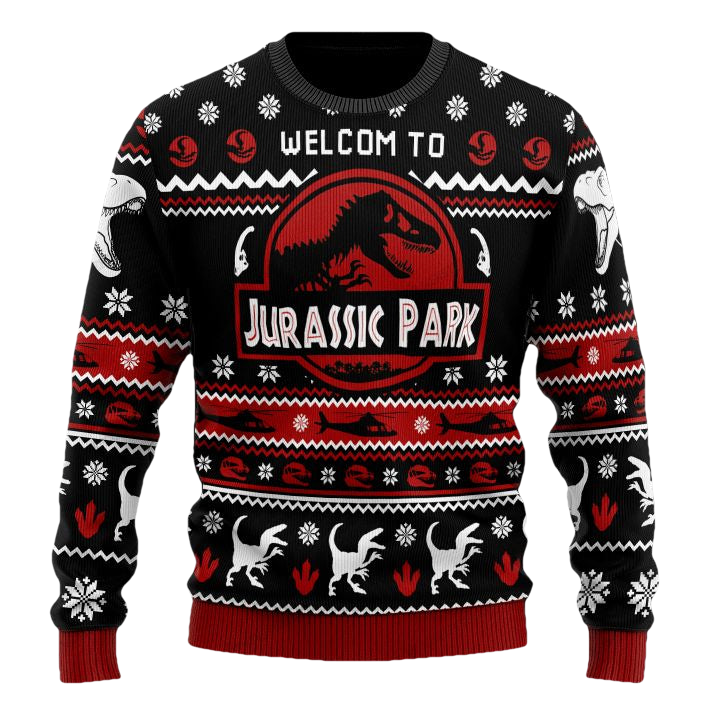 Welcome To Jurassic Park Christmas Sweater ? Usalast