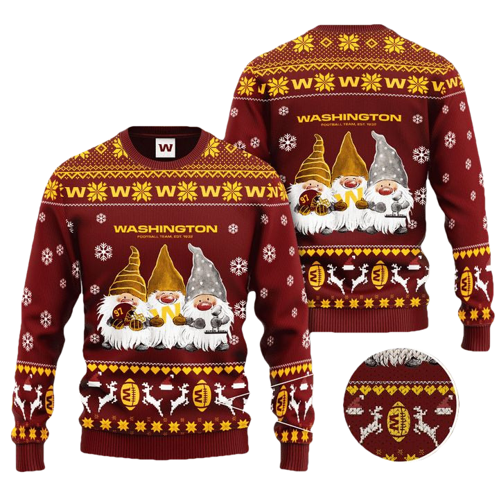 Washington Football Team Gnome De Noel Christmas Ugly Sweater ? Usalast