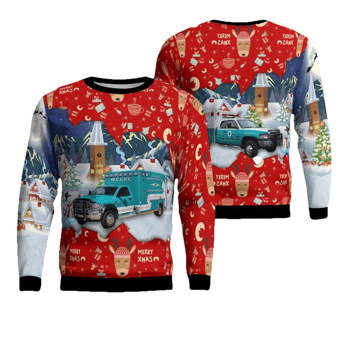 Washington County Virginia Washington County Life Saving Crew EMS Christmas Sweater 3D ? Usalast