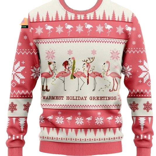 Warmest Holiday Greetings Flamingo Chritsmas Sweater Hoodie ? Usalast