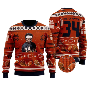 Walter Payton 34 Chicago Bears Nfl Christmas Sweater ? Usalast