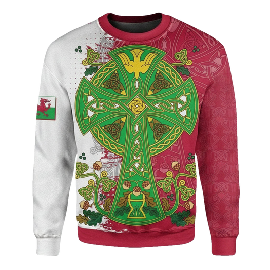 Wales Celtic Sweater ? Wales Celtic Cross ? Bn23 ? Usalast