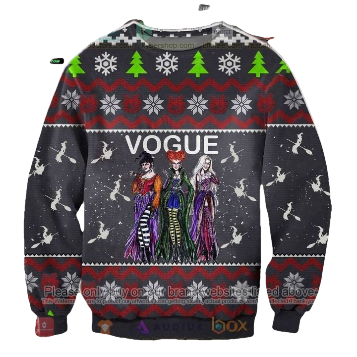 Vogue Witches Sanderson Sisters Witch Funny Hocus Pocus 3d Ugly Christmas Sweater ? Usalast