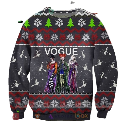 Vogue Witches Sanderson Sisters Witch Funny Hocus Pocus 3d Ugly Christmas Sweater ? Usalast