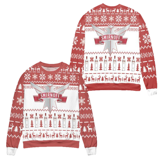 Vodka Smirnoff Red Label Logo Ugly Christmas Sweater ? Usalast