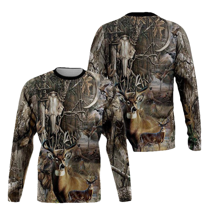 Viticstore Hunting In The Wood 3D Grey Shade All Over Printed 2Xl Sweater ? Usalast