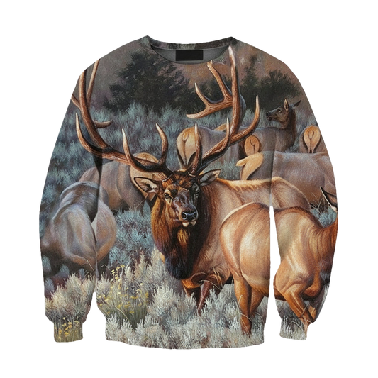 Viticstore Hunting Bucks Dry Field 3D Brown Shade All Over Printed 2Xl Sweater ? Usalast