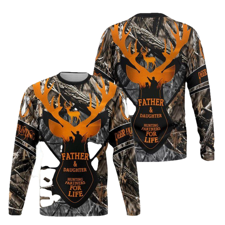 Viticstore Father And Daughter Hunting Partners Brown Orange Shade All Over Printed 3Xl Sweater For Men ? Usalast