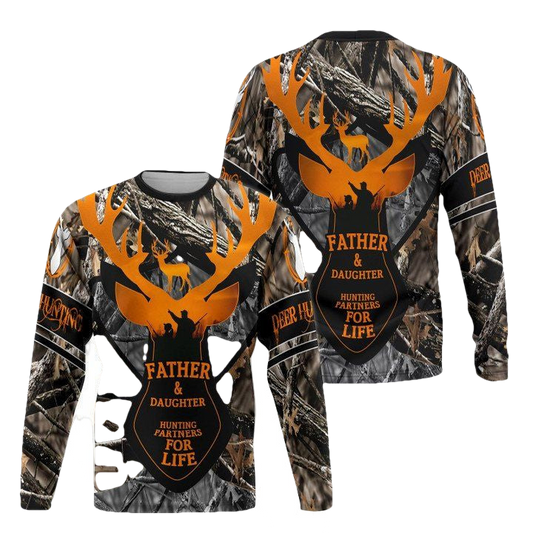 Viticstore Father And Daughter Hunting Partners Brown Orange Shade All Over Printed 3Xl Sweater For Men ? Usalast