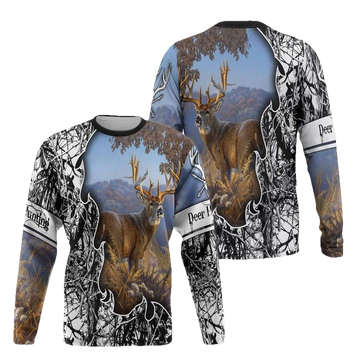 Viticstore Deers Hunting Blue Sky 3D Black White Shade All Over Printed Xl Sweater For Men ? Usalast