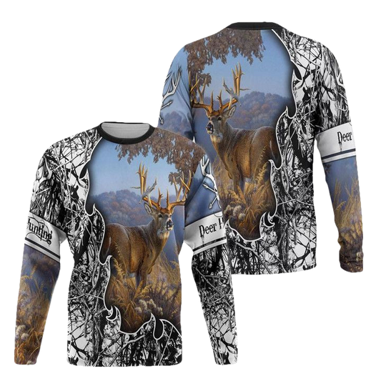 Viticstore Deers Hunting Blue Sky 3D Black White Shade All Over Printed Xl Sweater For Men ? Usalast