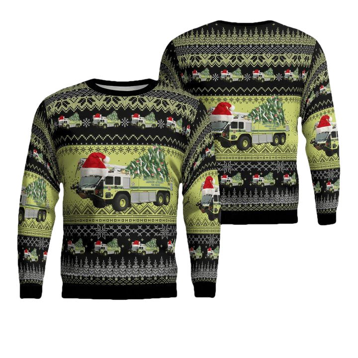 Virginia Metropolitan Washington Airports Authority Fire and Rescue Department Christmas Sweater 3D ? Usalast