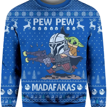 Vintage Yoodaa Pew Pew Madafakass Sw 3d Ugly Christmas Sweater ? Usalast