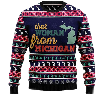 Vintage That From Michiggann Funny Quotes 3d Ugly Christmas Sweater ? Usalast