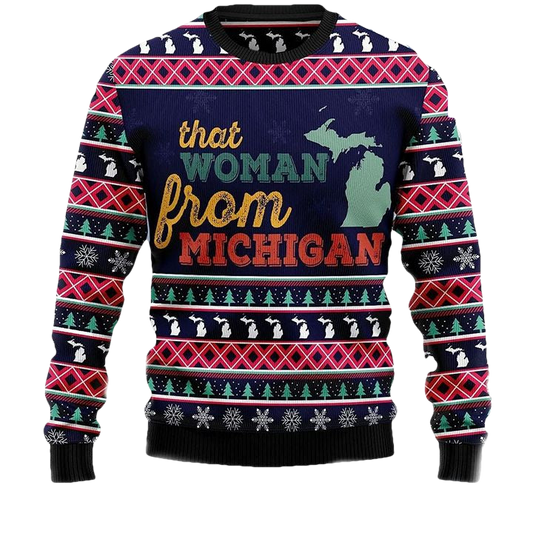 Vintage That From Michiggann Funny Quotes 3d Ugly Christmas Sweater ? Usalast