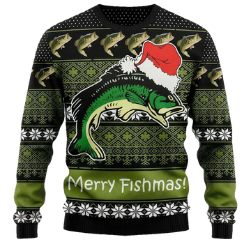 Vintage Merry Fishmas Retro Fish 3d Ugly Christmas Sweater ? Usalast
