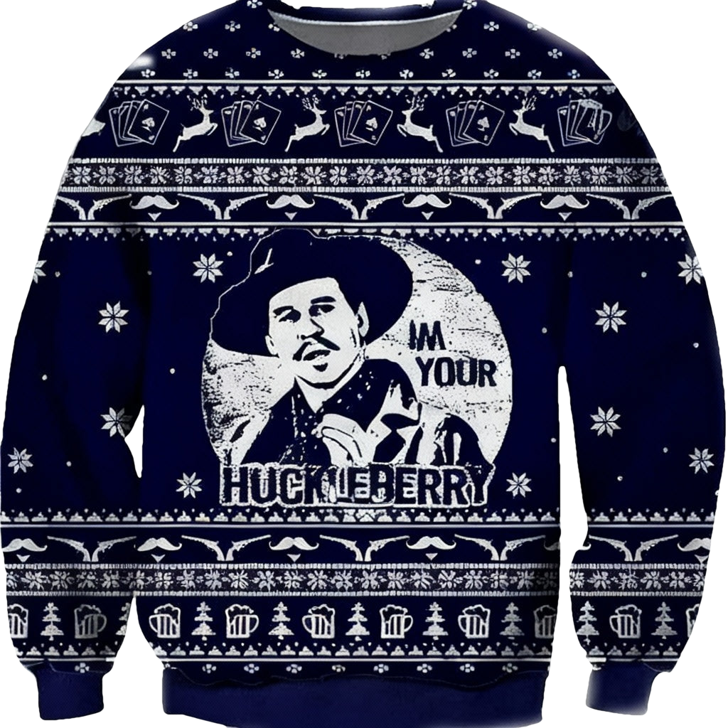 Vintage Im Your Huckleberry Funny Retro Huckleberry 3d Ugly Christmas Sweater ? Usalast