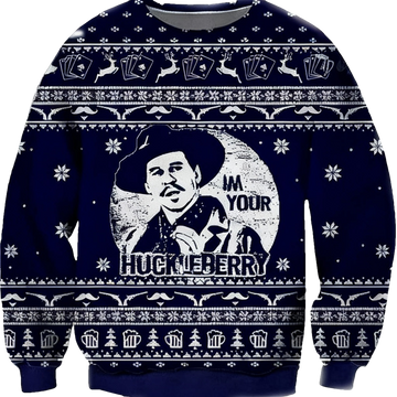 Vintage Im Your Huckleberry Funny Retro Huckleberry 3d Ugly Christmas Sweater ? Usalast