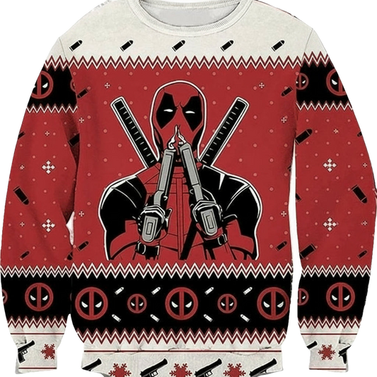 Vintage Funny Deadpooll Funny Hero 3d Ugly Christmas Sweater ? Usalast