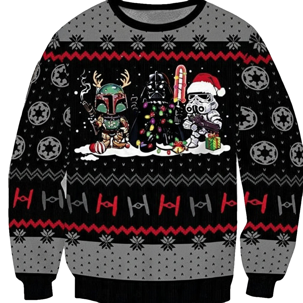 Vintage Darksidee Funny Starwarrr 3d Ugly Christmas Sweater ? Usalast