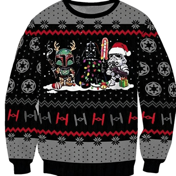 Vintage Darksidee Funny Starwarrr 3d Ugly Christmas Sweater ? Usalast