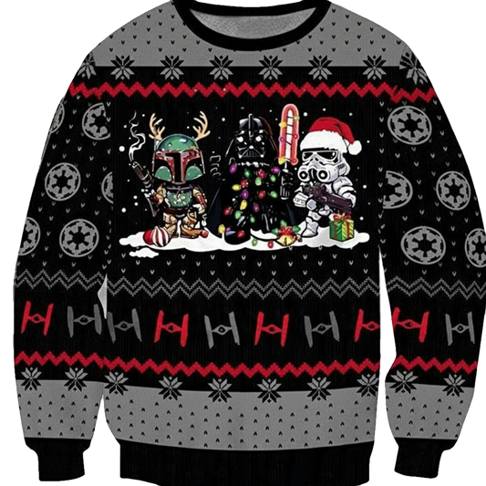 Vintage Darksidee Funny Starwarrr 3d Ugly Christmas Sweater ? Usalast