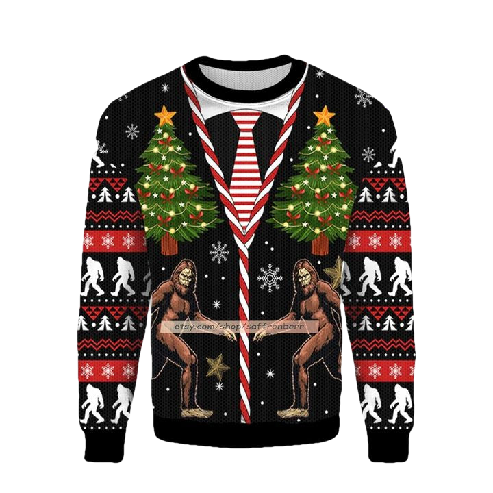 Vintage Bigfoot Bigfoot All Over Print 3d Ugly Christmas Sweater ? Usalast