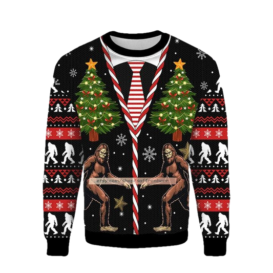 Vintage Bigfoot Bigfoot All Over Print 3d Ugly Christmas Sweater ? Usalast