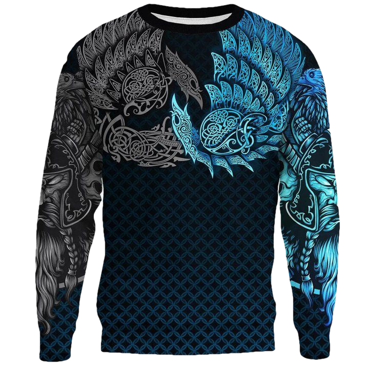 Vikings Sweater Ravens Of Midgard Blue A7 ? Usalast