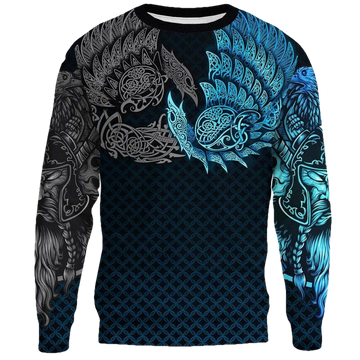 Vikings Sweater Ravens Of Midgard Blue A7 ? Usalast
