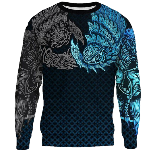 Vikings Sweater Ravens Of Midgard Blue A7 ? Usalast